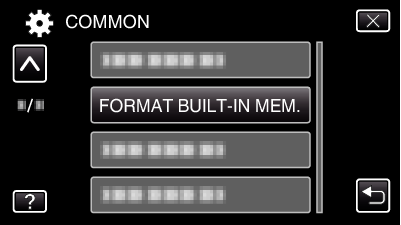 FORMAT BUILT-IN MEM